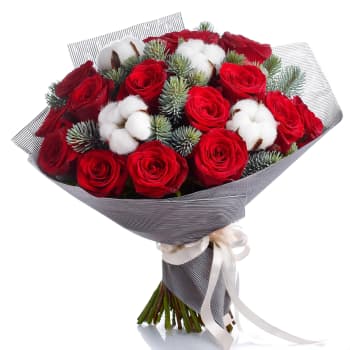 Holiday Splendor Red Rose Bouquet – view 2