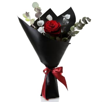 Single Stem Red Rose Arrangement – view 2